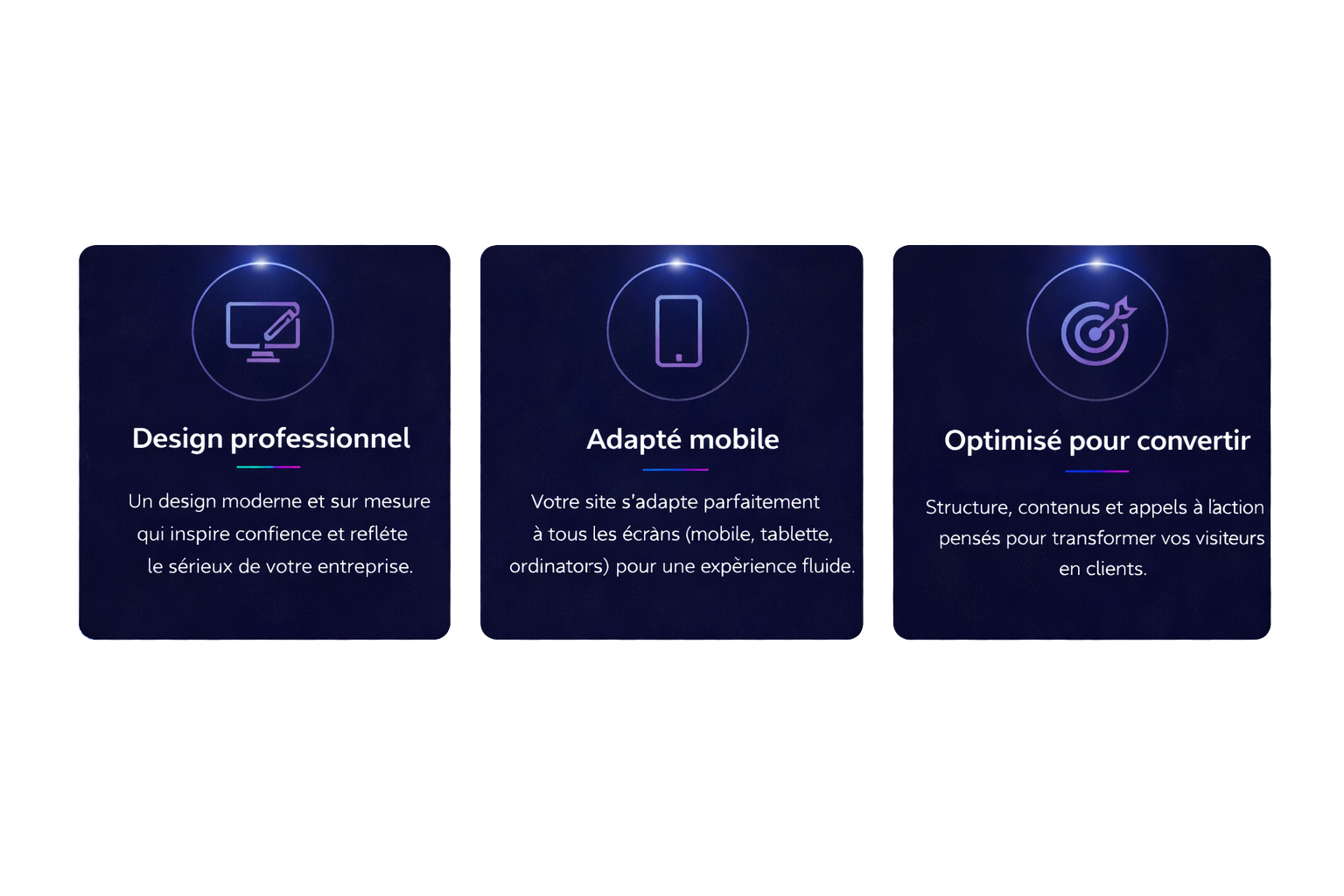 Interface moderne et design professionnel pour site web
