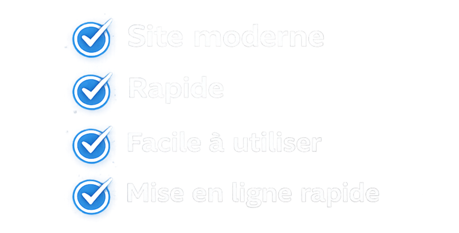 Site moderne rapide facile à utiliser avec mise en ligne rapide
