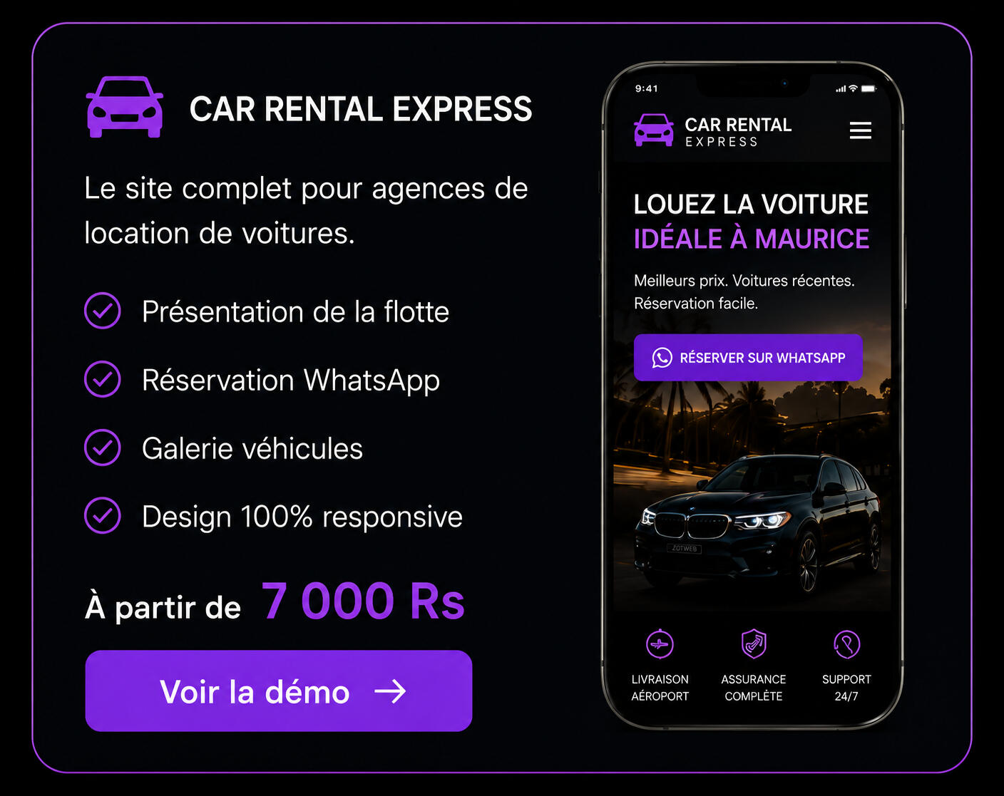 Car Rental Express Pour agences de location de véhicules.
